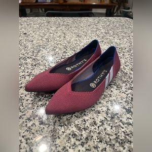 EUC, Rothy’s, Retired Magenta Racing Stripes, Point Toe Flats, Women’s Size 8 🤍